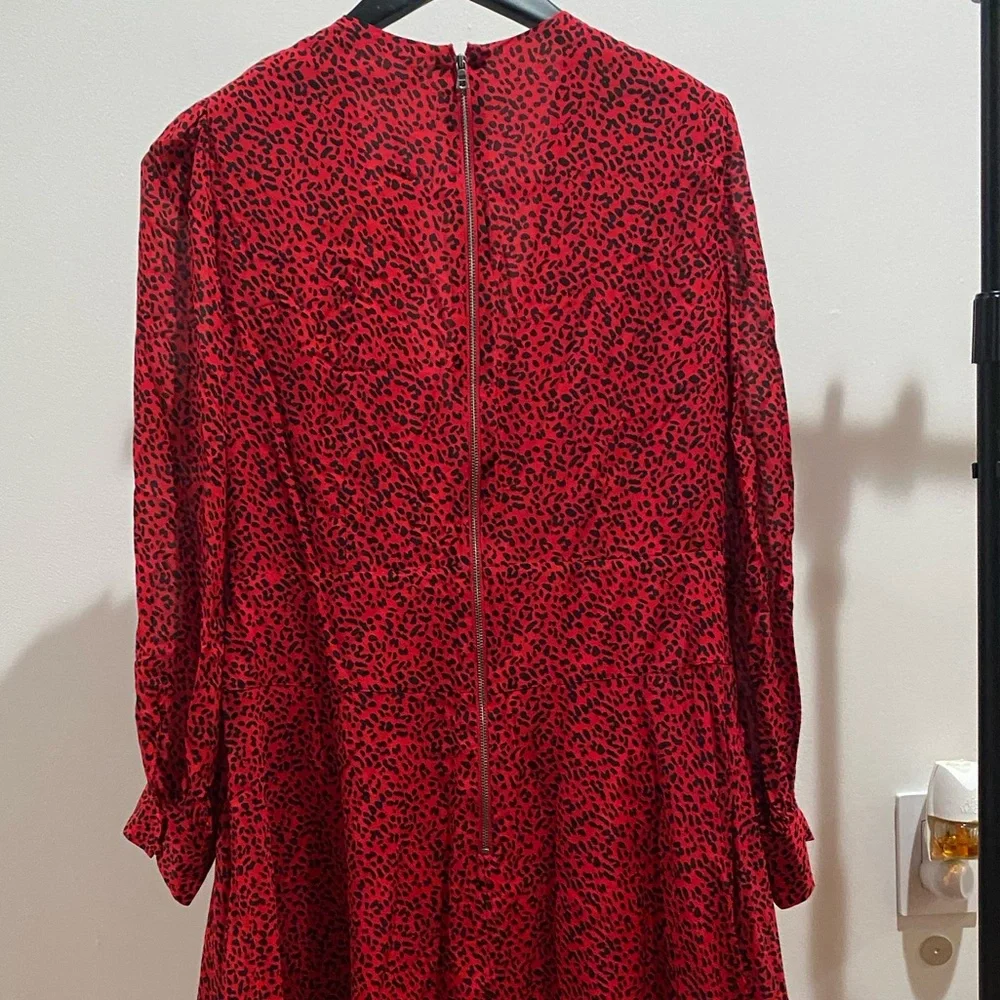 NWT Alice + Olivia Polly Strong Shoulder V Neck Dress Size 14 - Picture 13 of 16